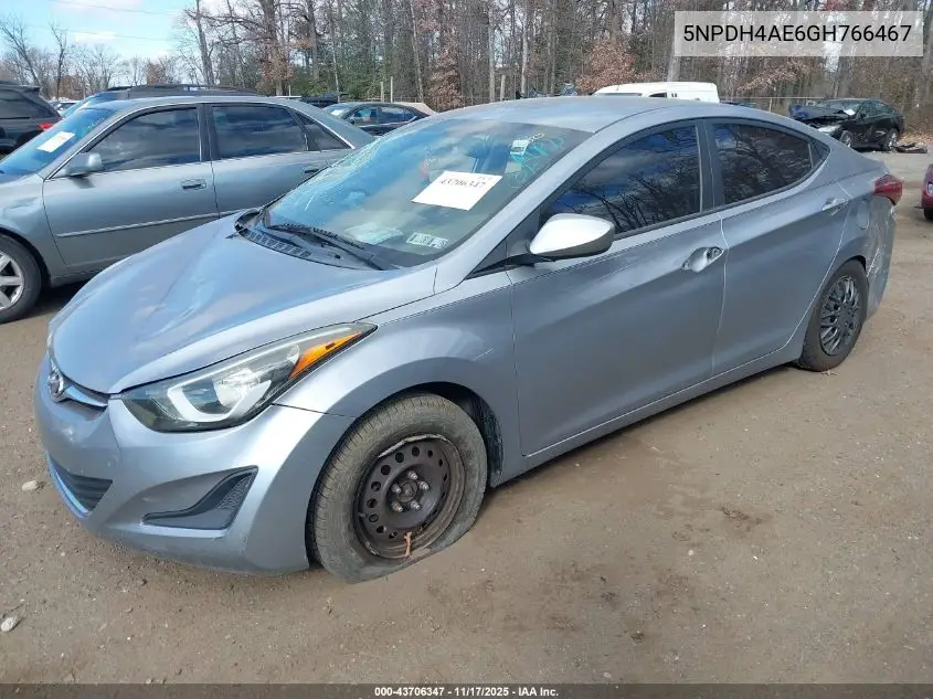 5NPDH4AE6GH766467 2016 Hyundai Elantra Se