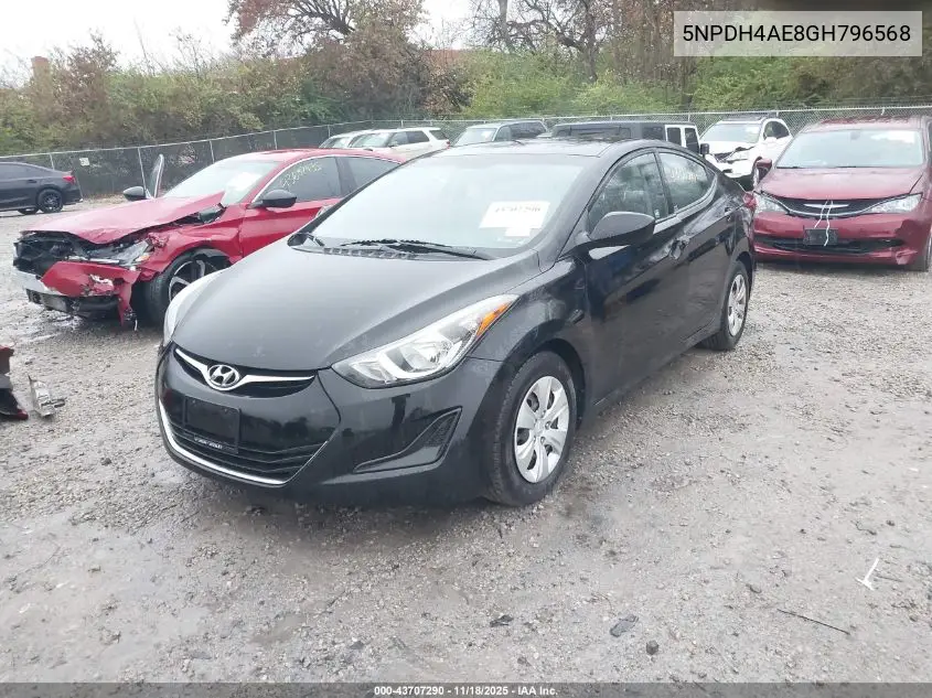 5NPDH4AE8GH796568 2016 Hyundai Elantra Se