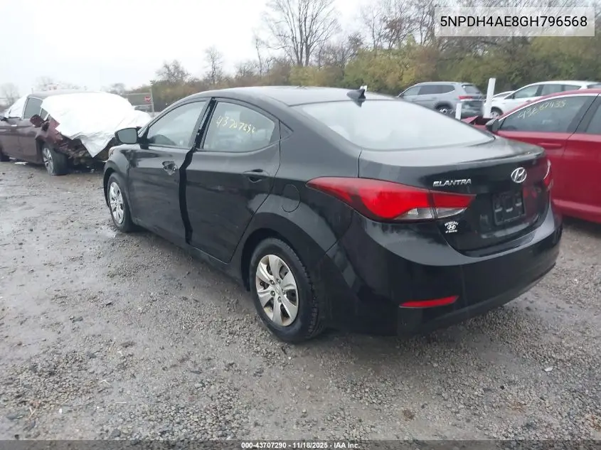 5NPDH4AE8GH796568 2016 Hyundai Elantra Se