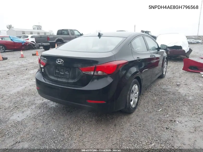 5NPDH4AE8GH796568 2016 Hyundai Elantra Se