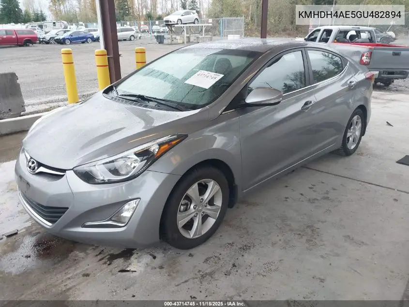 KMHDH4AE5GU482894 2016 Hyundai Elantra Value Edition