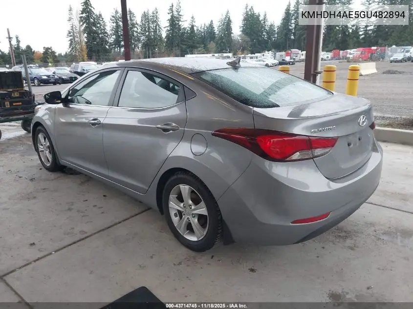 KMHDH4AE5GU482894 2016 Hyundai Elantra Value Edition
