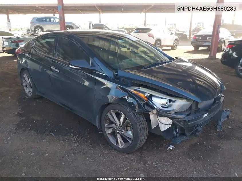 5NPDH4AE5GH680289 2016 Hyundai Elantra Limited