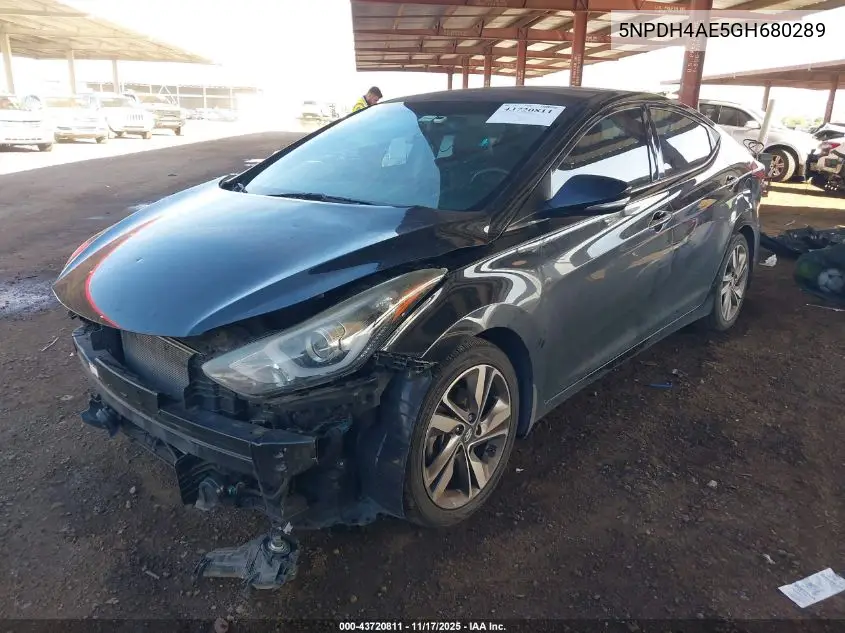 5NPDH4AE5GH680289 2016 Hyundai Elantra Limited