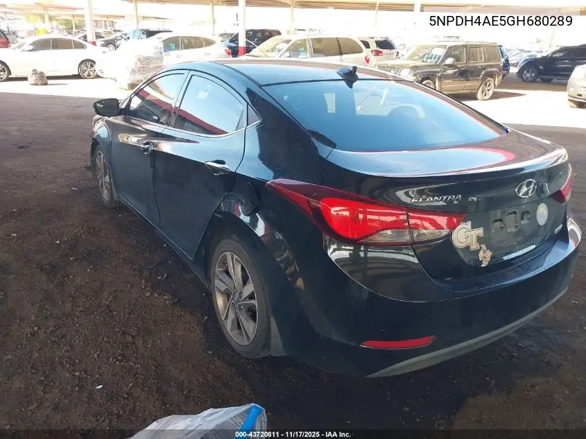 5NPDH4AE5GH680289 2016 Hyundai Elantra Limited
