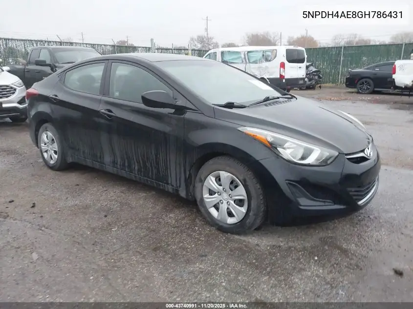 5NPDH4AE8GH786431 2016 Hyundai Elantra Se