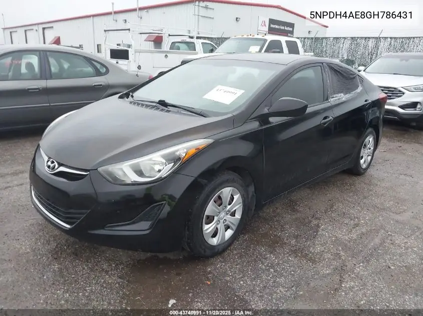5NPDH4AE8GH786431 2016 Hyundai Elantra Se