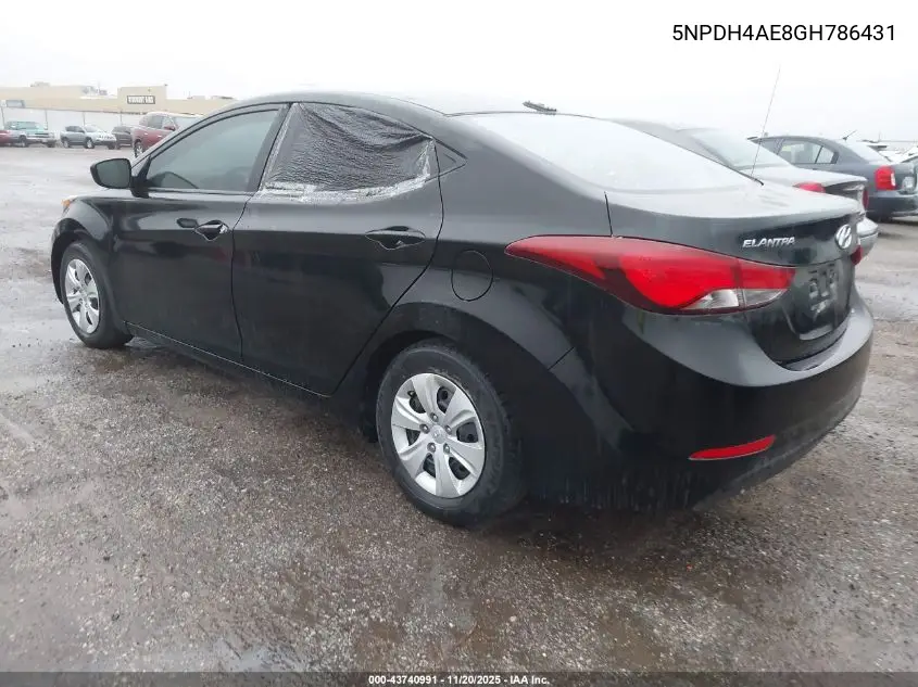 5NPDH4AE8GH786431 2016 Hyundai Elantra Se