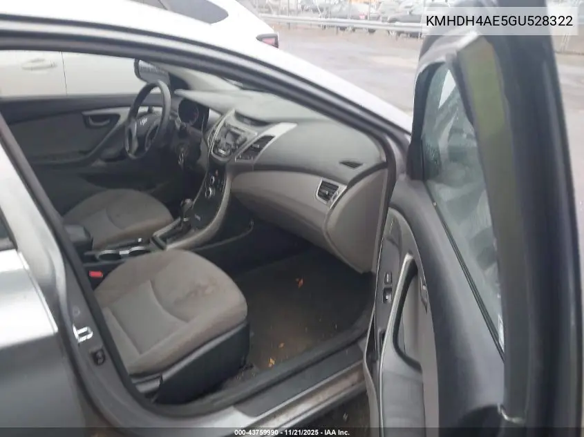 KMHDH4AE5GU528322 2016 Hyundai Elantra Se