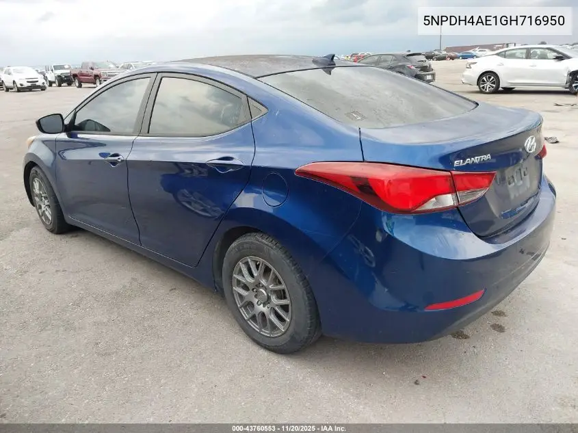 5NPDH4AE1GH716950 2016 Hyundai Elantra Se