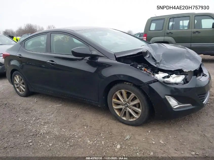 5NPDH4AE2GH757930 2016 Hyundai Elantra Se