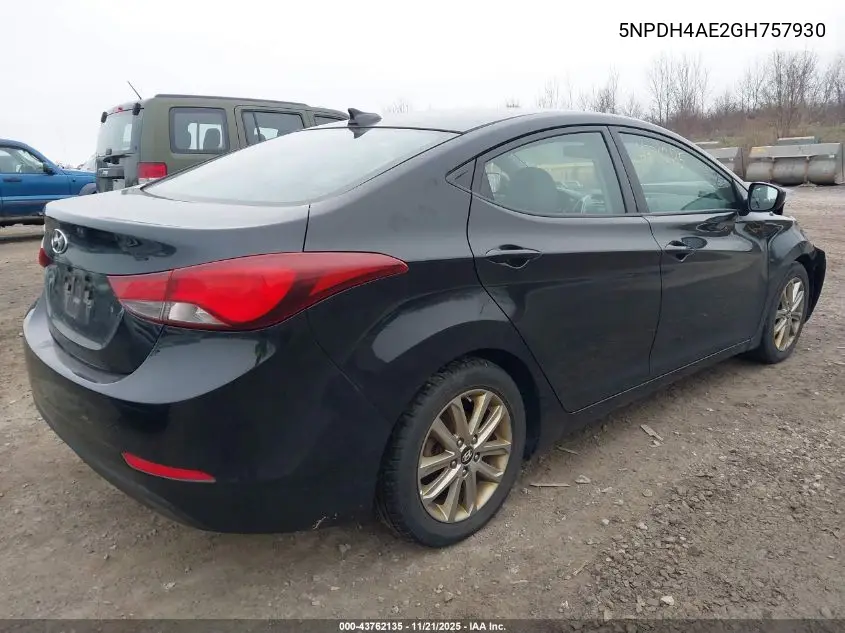 5NPDH4AE2GH757930 2016 Hyundai Elantra Se