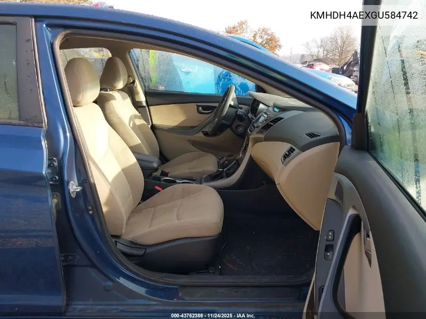 KMHDH4AEXGU584742 2016 Hyundai Elantra Se