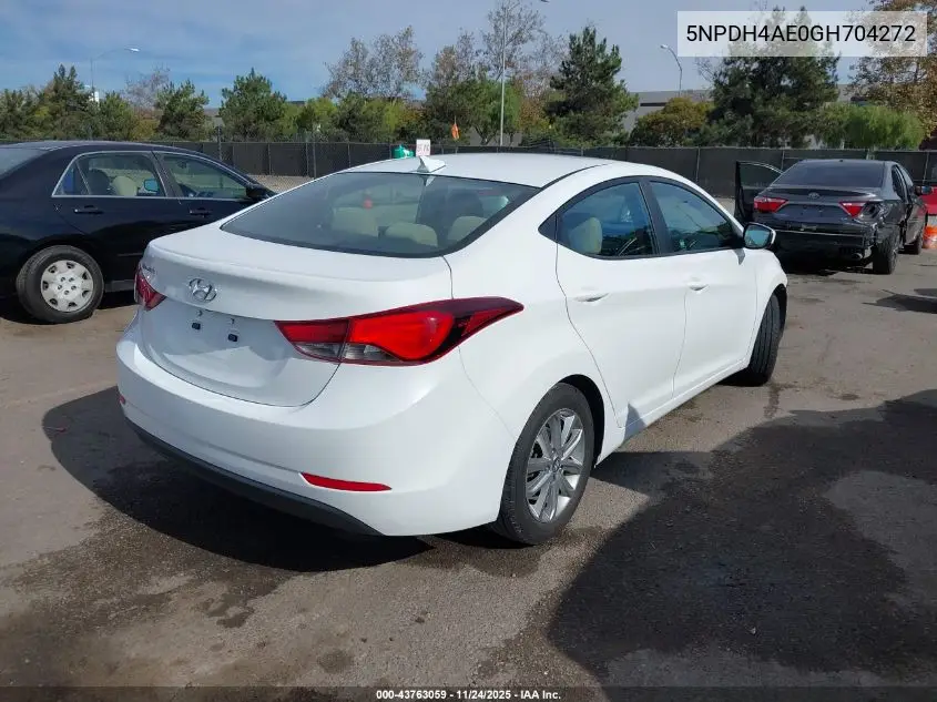 5NPDH4AE0GH704272 2016 Hyundai Elantra Se