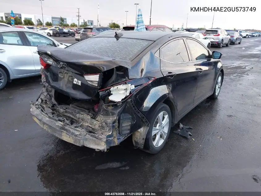 KMHDH4AE2GU573749 2016 Hyundai Elantra Value Edition
