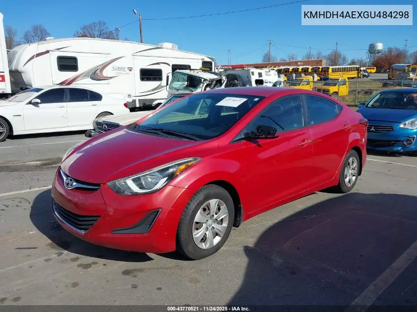 KMHDH4AEXGU484298 2016 Hyundai Elantra Se