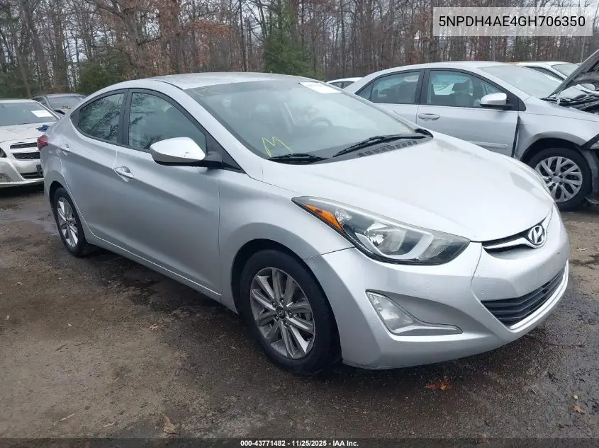 5NPDH4AE4GH706350 2016 Hyundai Elantra Se