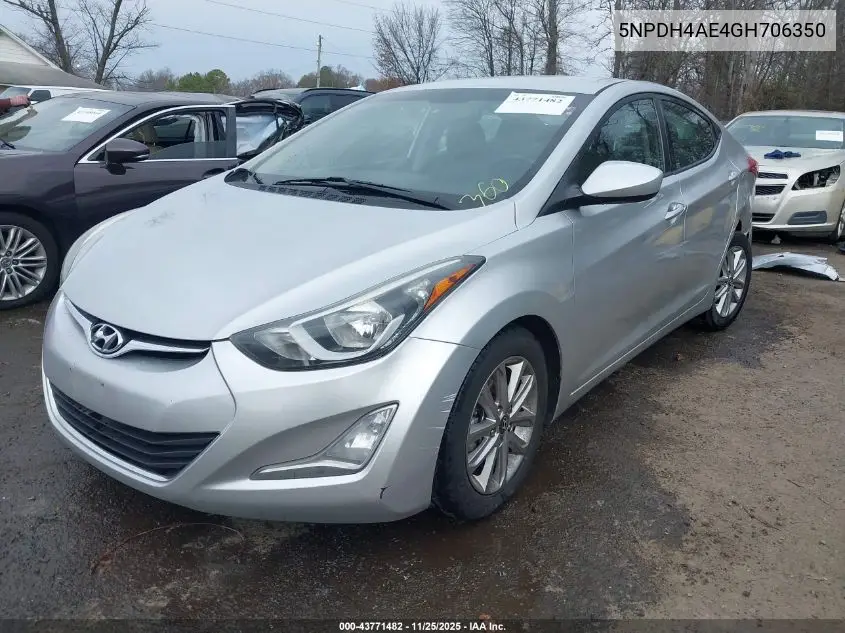 5NPDH4AE4GH706350 2016 Hyundai Elantra Se