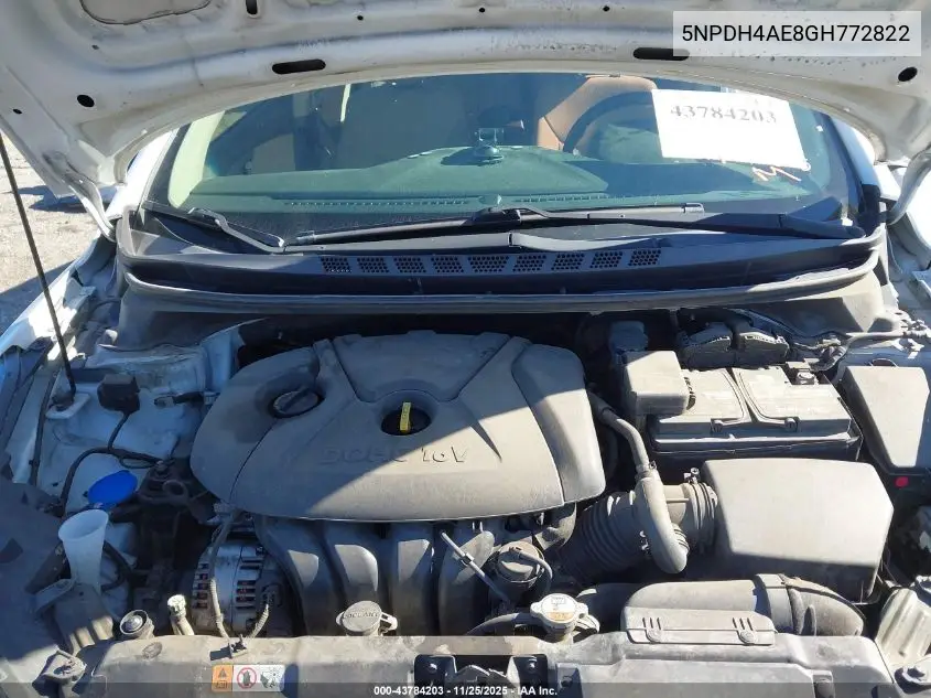 5NPDH4AE8GH772822 2016 Hyundai Elantra Se
