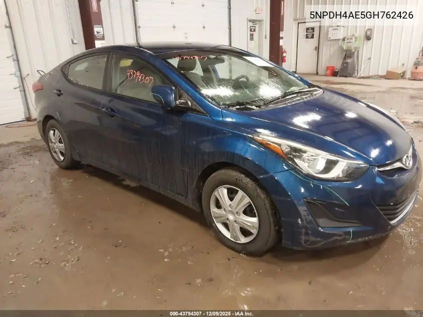 5NPDH4AE5GH762426 2016 Hyundai Elantra Se