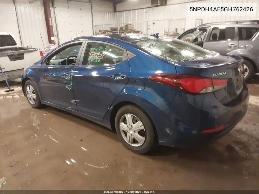 5NPDH4AE5GH762426 2016 Hyundai Elantra Se