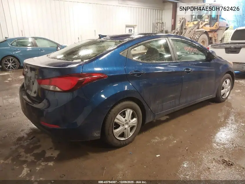 5NPDH4AE5GH762426 2016 Hyundai Elantra Se