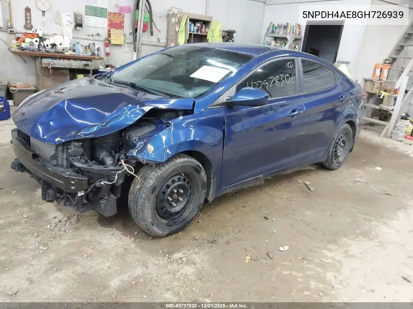 5NPDH4AE8GH726939 2016 Hyundai Elantra Se