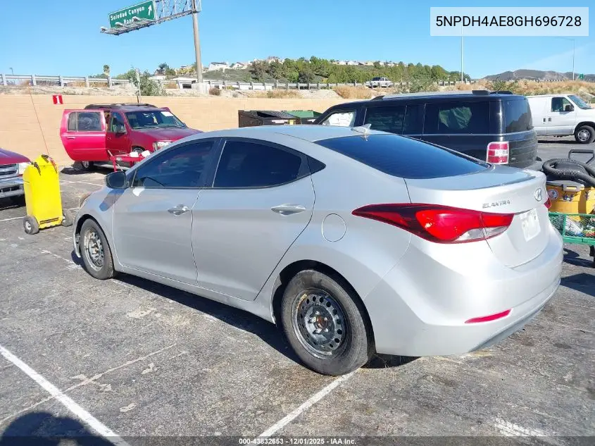 5NPDH4AE8GH696728 2016 Hyundai Elantra Se