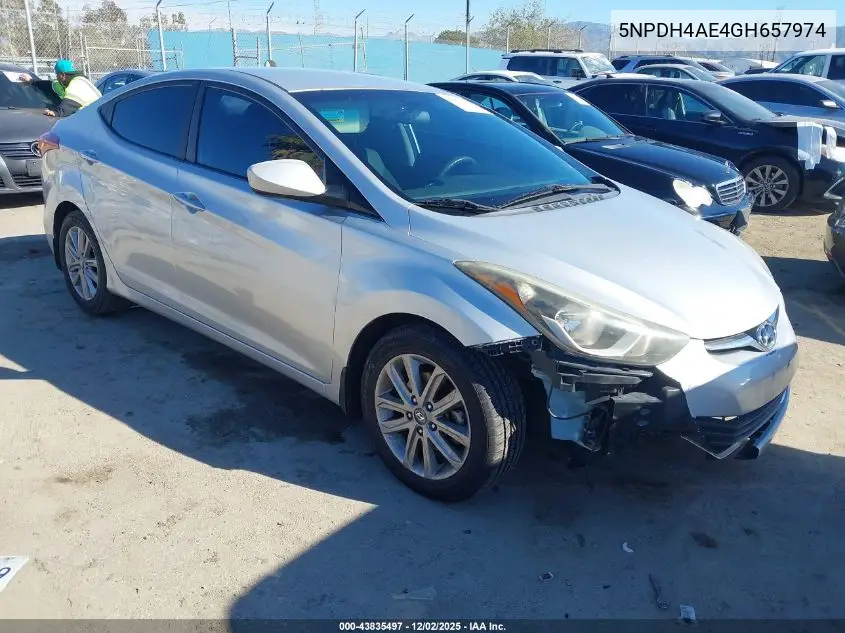 5NPDH4AE4GH657974 2016 Hyundai Elantra Se