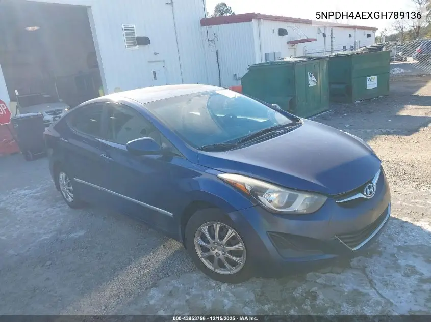 5NPDH4AEXGH789136 2016 Hyundai Elantra Se