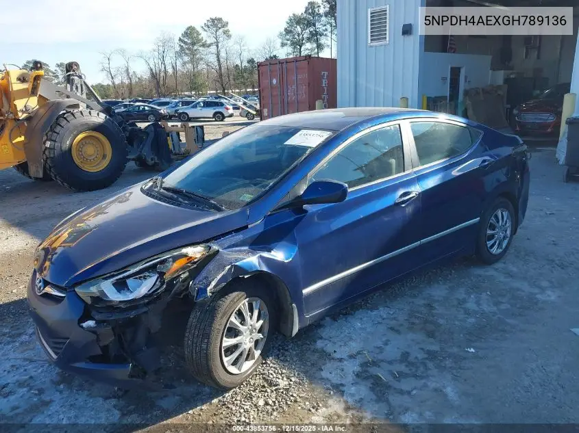5NPDH4AEXGH789136 2016 Hyundai Elantra Se