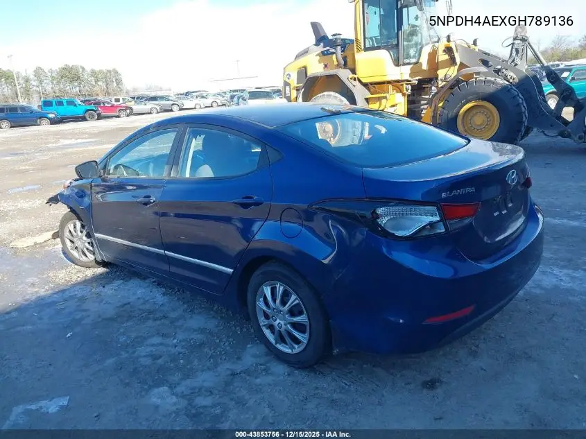5NPDH4AEXGH789136 2016 Hyundai Elantra Se