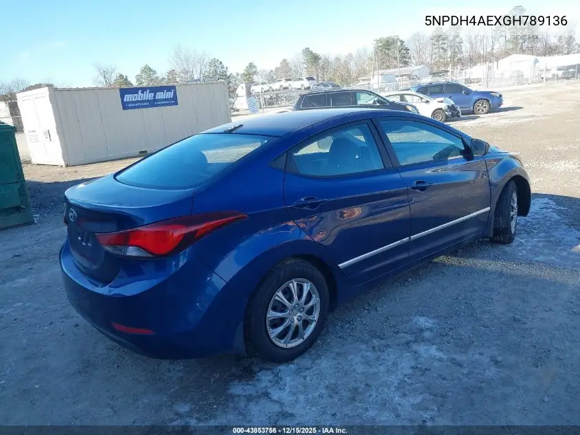 5NPDH4AEXGH789136 2016 Hyundai Elantra Se