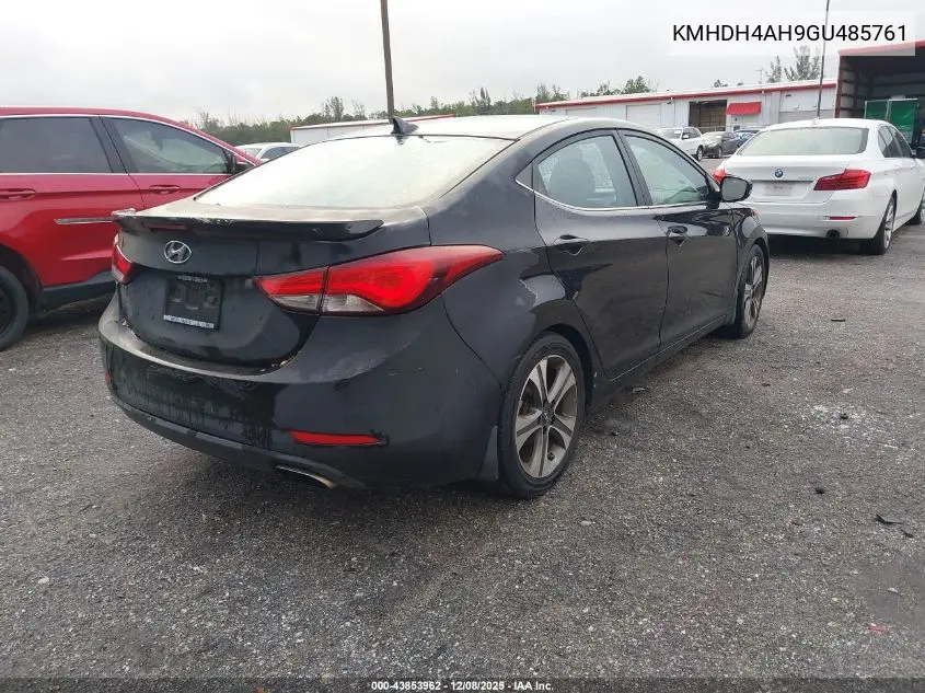 KMHDH4AH9GU485761 2016 Hyundai Elantra Sport