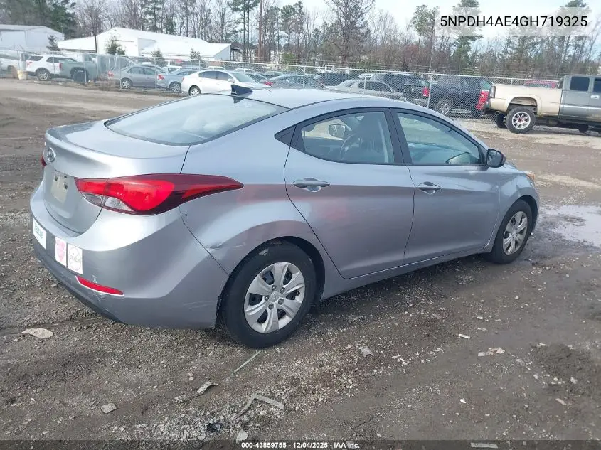 5NPDH4AE4GH719325 2016 Hyundai Elantra Se