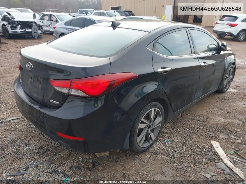 KMHDH4AE6GU626548 2016 Hyundai Elantra Limited