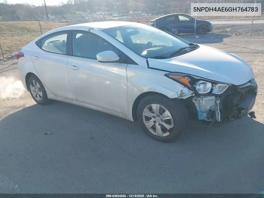 5NPDH4AE6GH764783 2016 Hyundai Elantra Se