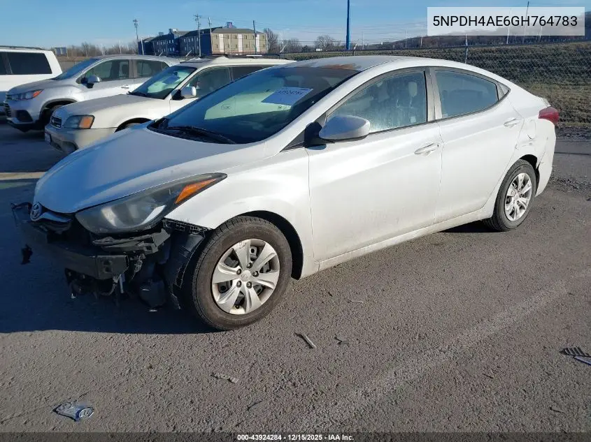 5NPDH4AE6GH764783 2016 Hyundai Elantra Se