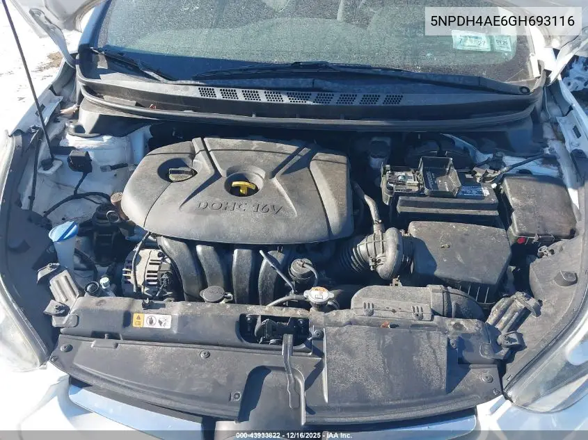 5NPDH4AE6GH693116 2016 Hyundai Elantra Se