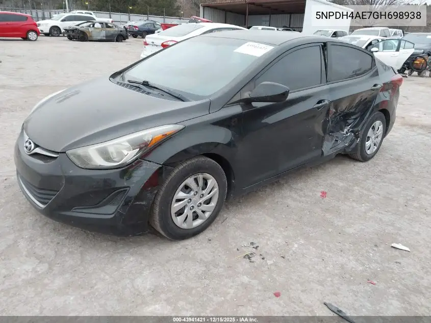 5NPDH4AE7GH698938 2016 Hyundai Elantra Se