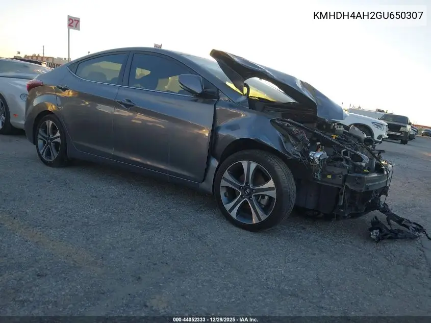 KMHDH4AH2GU650307 2016 Hyundai Elantra Sport