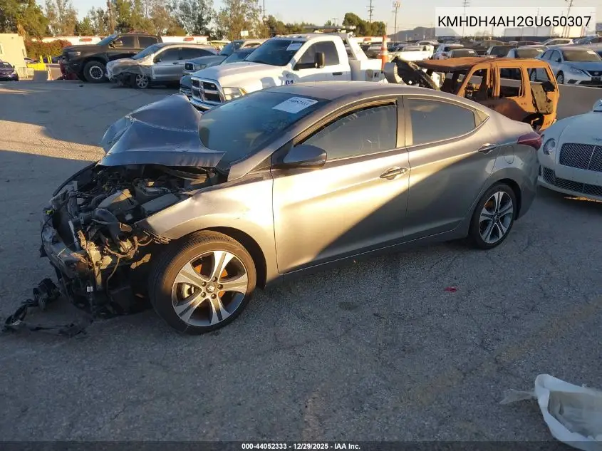 KMHDH4AH2GU650307 2016 Hyundai Elantra Sport
