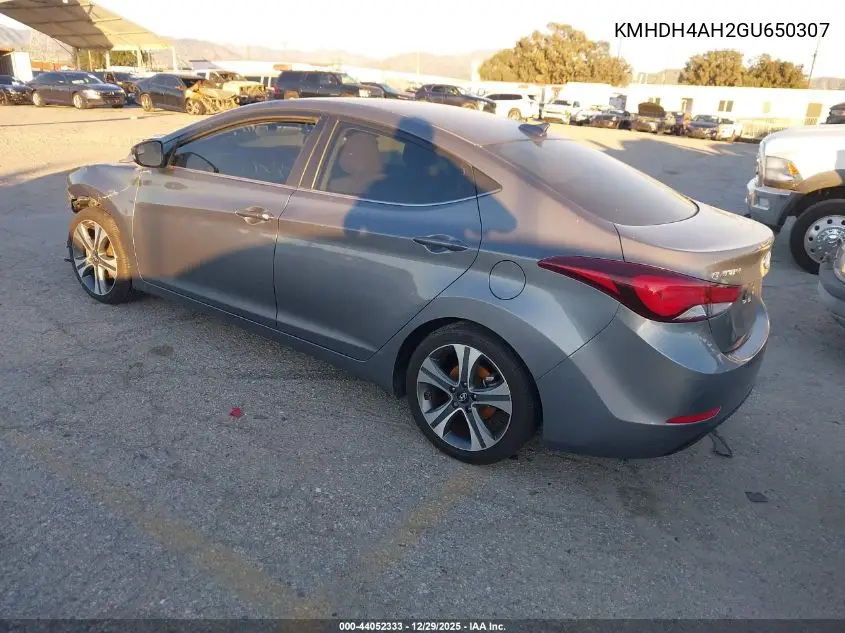 KMHDH4AH2GU650307 2016 Hyundai Elantra Sport