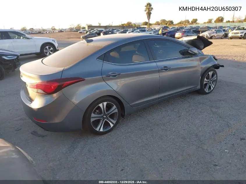 KMHDH4AH2GU650307 2016 Hyundai Elantra Sport