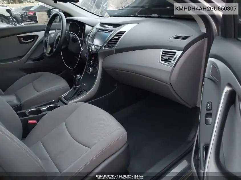 KMHDH4AH2GU650307 2016 Hyundai Elantra Sport