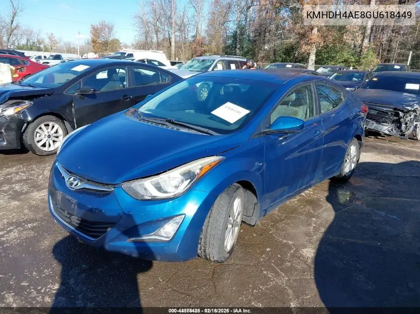 KMHDH4AE8GU618449 2016 Hyundai Elantra Se