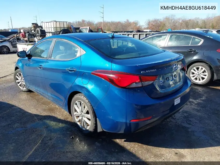 KMHDH4AE8GU618449 2016 Hyundai Elantra Se