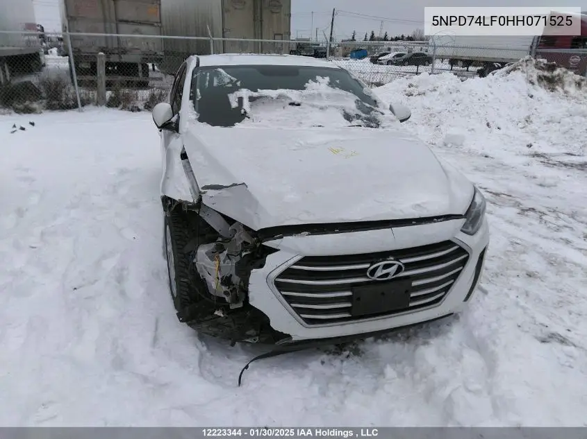 5NPD74LF0HH071525 2017 Hyundai Elantra Le