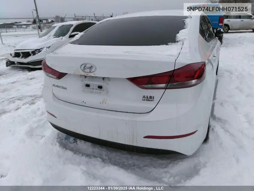 5NPD74LF0HH071525 2017 Hyundai Elantra Le