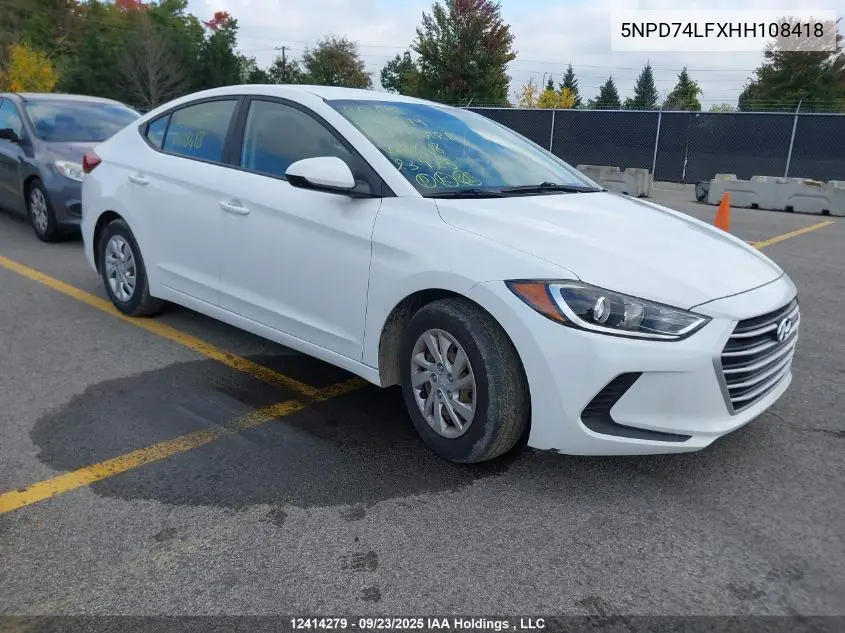 5NPD74LFXHH108418 2017 Hyundai Elantra